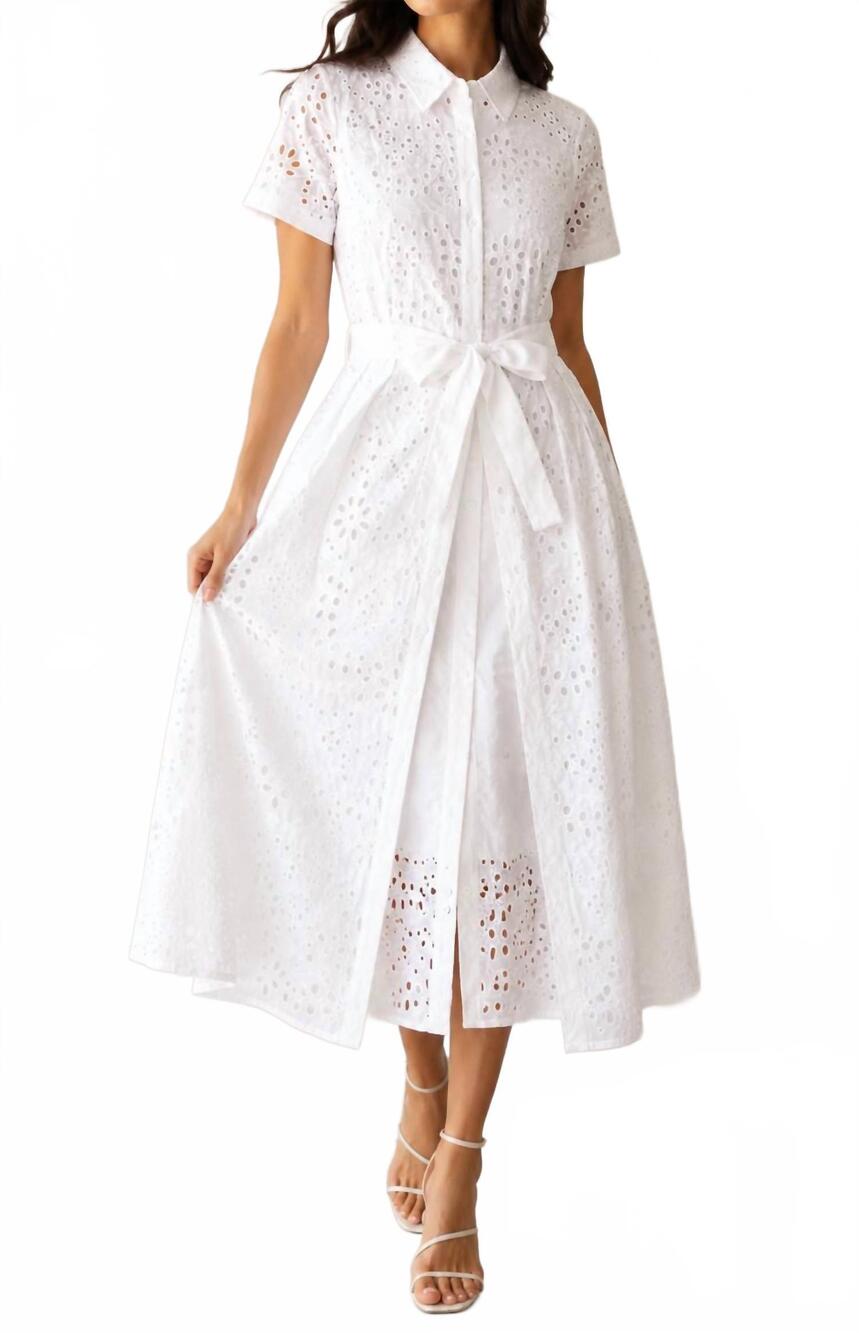 NEW HEYSON lace dress with skirt overlay in white